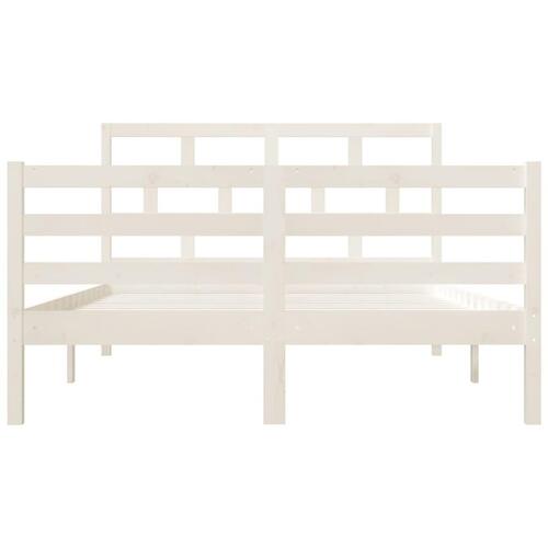 Sengeramme 135x190 cm dobbelt massivt træ hvid