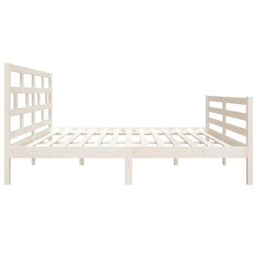 Sengeramme 135x190 cm dobbelt massivt træ hvid