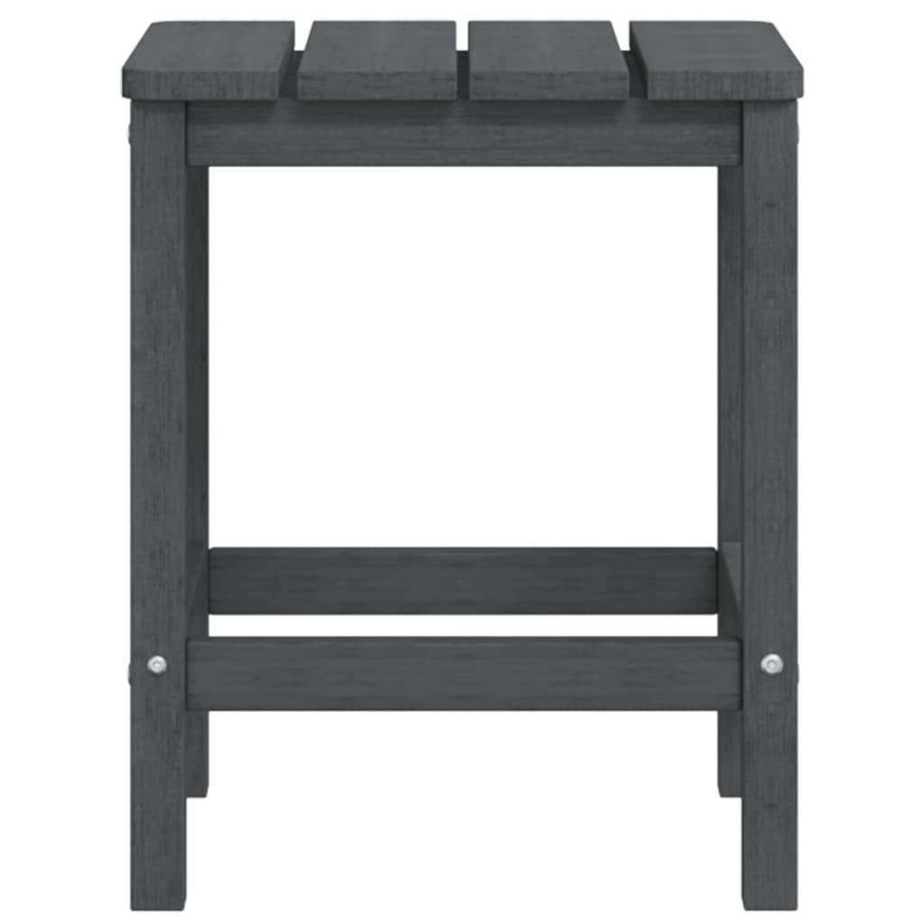 Adirondack-havestole med fodskammel og bord HDPE antracitgrå