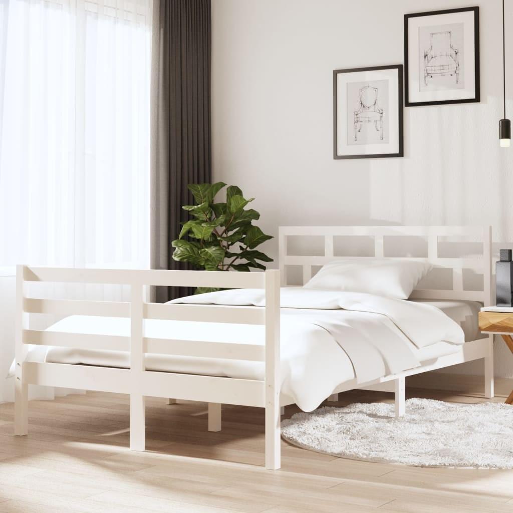 Sengeramme 120x190 cm Small Double massivt træ hvid