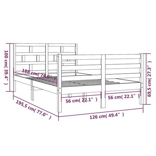 Sengeramme 120x190 cm Small Double massivt træ hvid