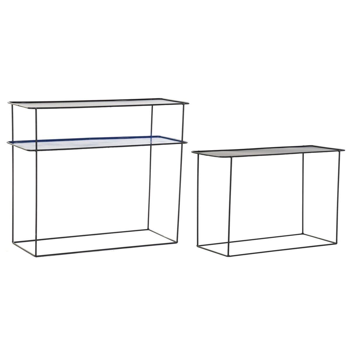 Konsolbord sæt - metal, blå/sort (2 dele) billede