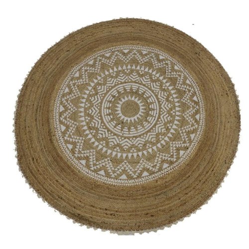 Rundt tæppe - Brun Mandala, 200 cm