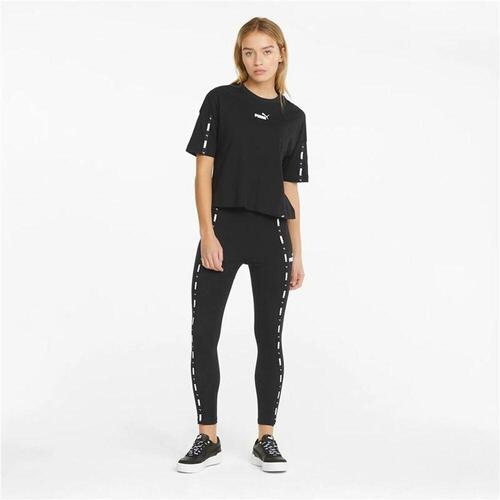 Kortærmet T-shirt til Kvinder Puma Tape Crop Sort M