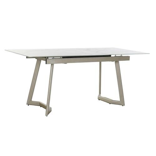 Spisebord Krystal Gylden Metal Hvid (140 x 80 x 76 cm)