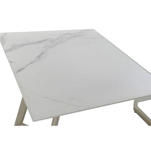 Spisebord Krystal Gylden Metal Hvid (140 x 80 x 76 cm)