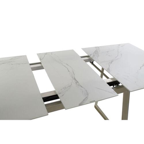 Spisebord Krystal Gylden Metal Hvid (140 x 80 x 76 cm)