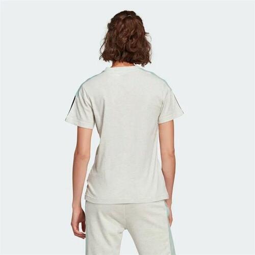 Kortærmet T-shirt Adidas Logo Colorblock Beige M