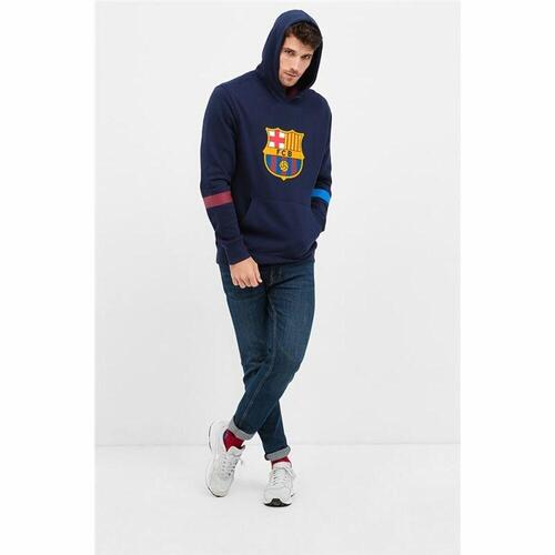 Hættetrøje til Mænd F.C. Barcelona Marineblå XL