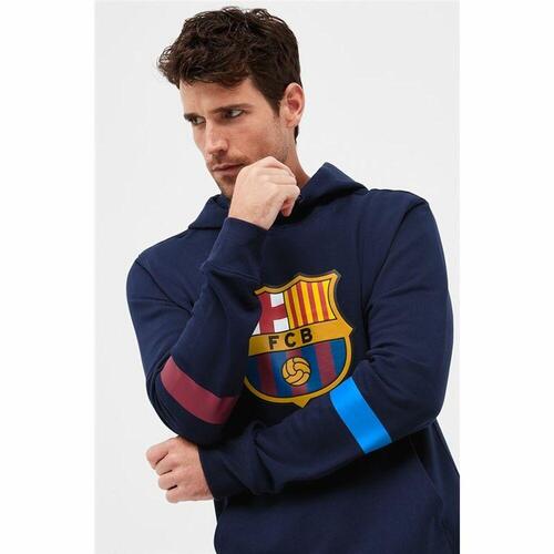 Hættetrøje til Mænd F.C. Barcelona Marineblå XL
