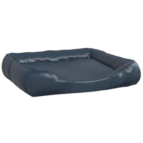 Hundeseng 105x80x25 cm kunstlæder mørkeblå