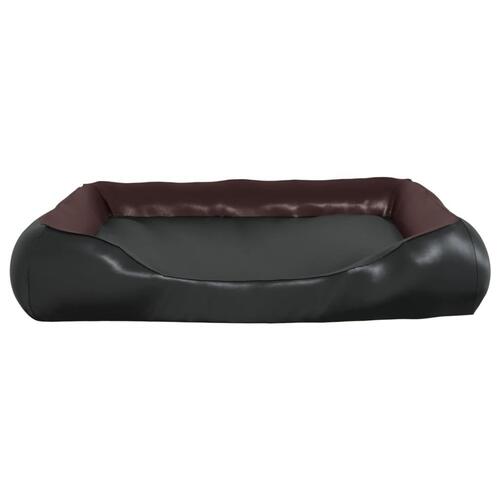 Hundeseng 80x68x23 cm kunstlæder sort og brun