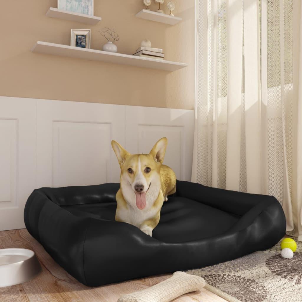 Hundeseng 80x68x23 cm kunstlæder sort