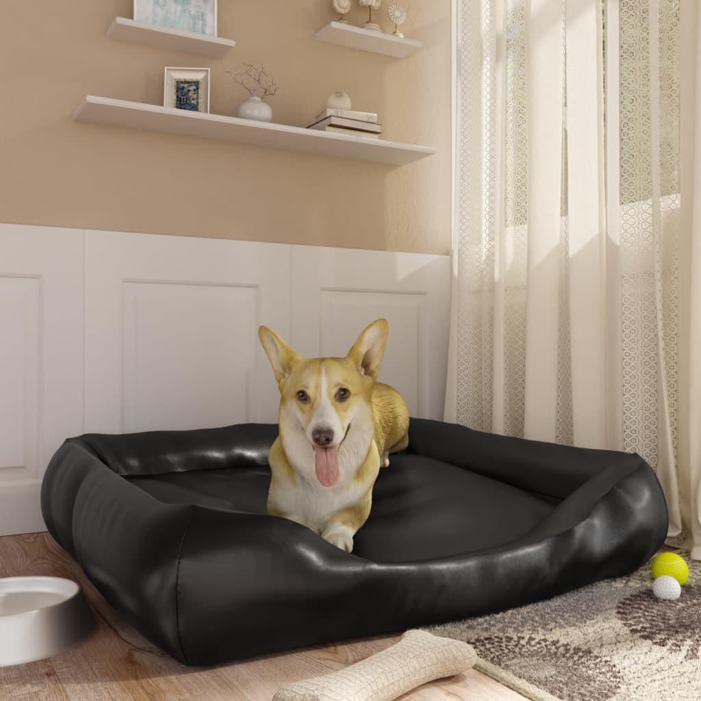 Hundeseng 105x80x25 cm kunstlæder sort