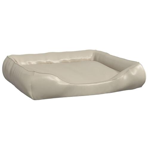 Hundeseng 105x80x25 cm kunstlæder beige
