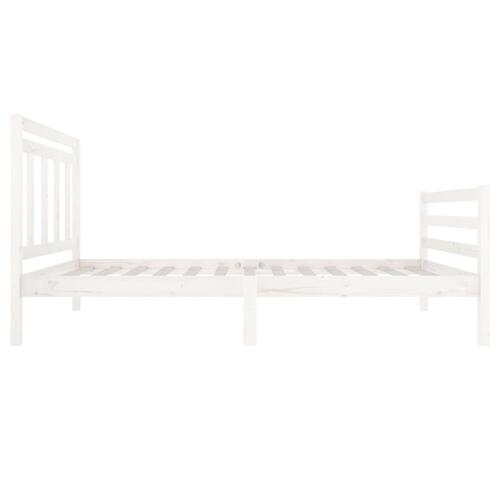 Sengeramme 90x200 cm massivt træ hvid
