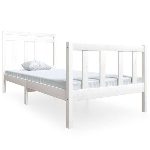 Sengeramme 90x200 cm massivt træ hvid