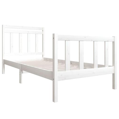 Sengeramme 90x200 cm massivt træ hvid
