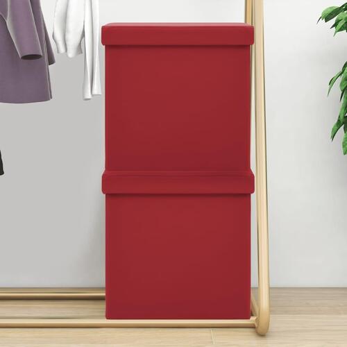 Foldbare puffer 2 stk. PVC vinrød