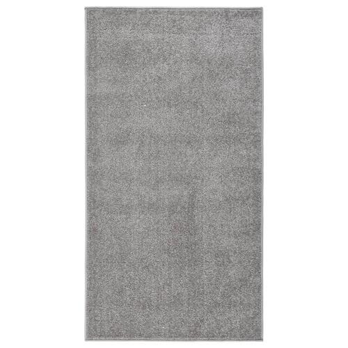 Gulvtæppe 80x150 cm kort luv grå
