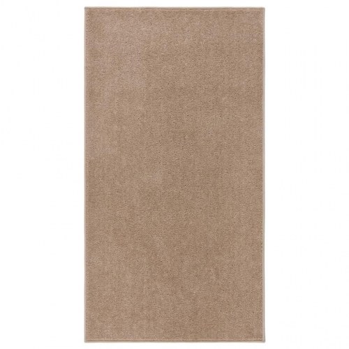 Gulvtæppe 80x150 cm kort luv brun