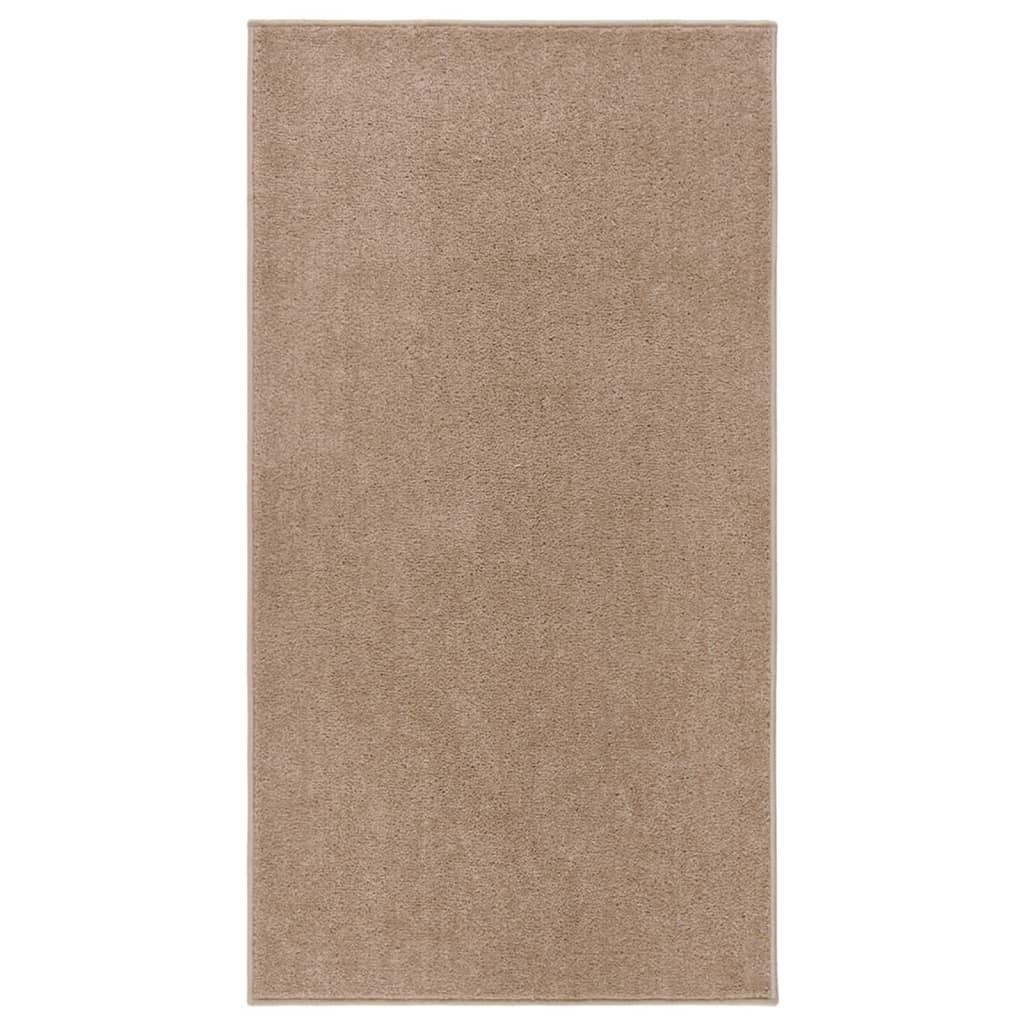 Gulvtæppe 80x150 cm kort luv brun
