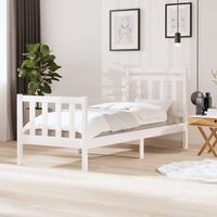 Sengeramme 90x190 cm Single massivt træ hvid