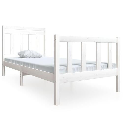 Sengeramme 90x190 cm Single massivt træ hvid