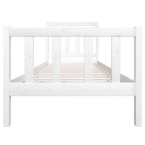 Sengeramme 90x190 cm Single massivt træ hvid