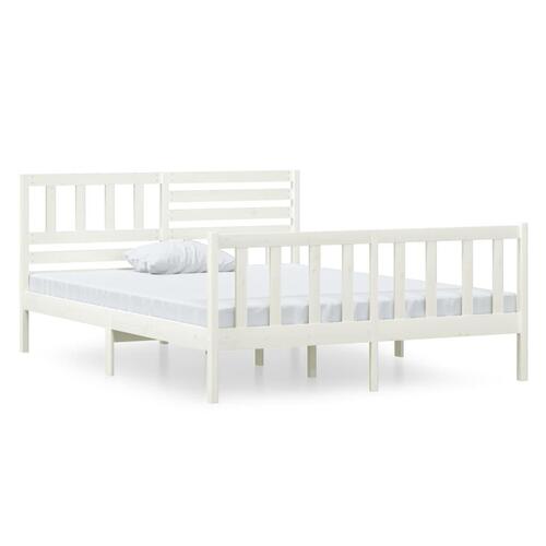 Sengeramme 120x190 cm Small Double massivt træ hvid