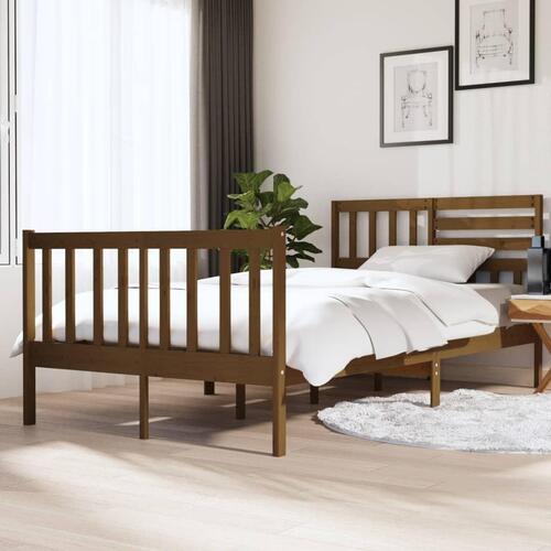 Sengeramme 120x190 cm Small Double massivt træ gyldenbrun