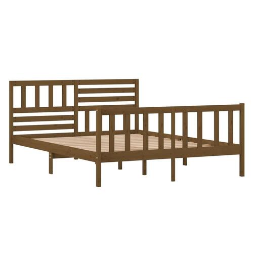 Sengeramme 120x190 cm Small Double massivt træ gyldenbrun