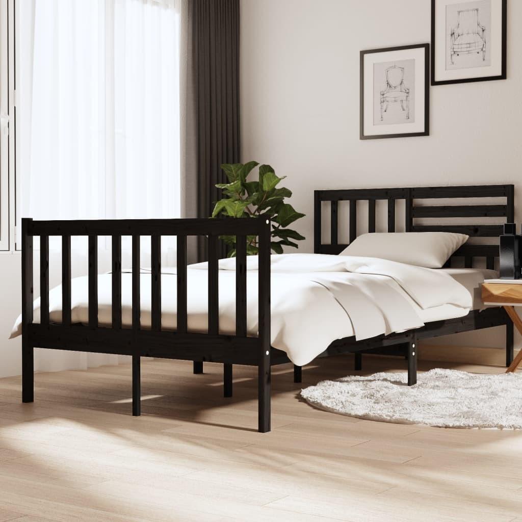 Sengeramme 120x190 cm Small Double massivt træ sort