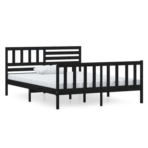 Sengeramme 120x190 cm Small Double massivt træ sort