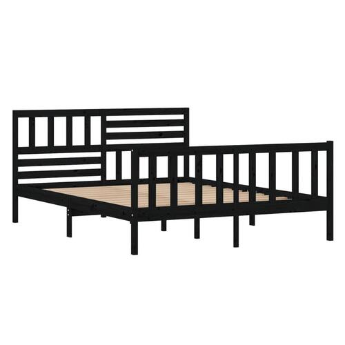 Sengeramme 120x190 cm Small Double massivt træ sort