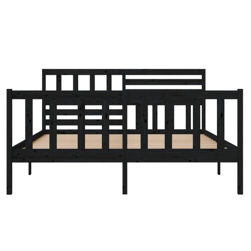 Sengeramme 120x190 cm Small Double massivt træ sort