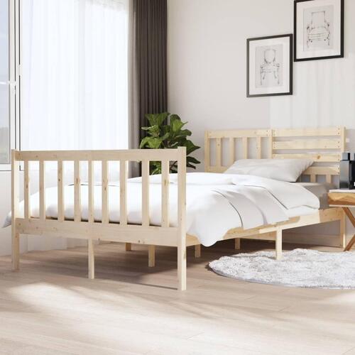 Sengeramme 135x190 cm dobbelt massivt træ
