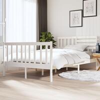 Sengeramme 140x190 cm massivt træ hvid