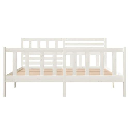 Sengeramme 140x190 cm massivt træ hvid