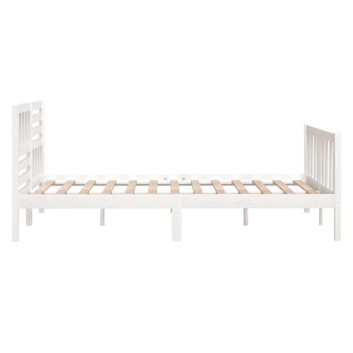 Sengeramme 140x190 cm massivt træ hvid