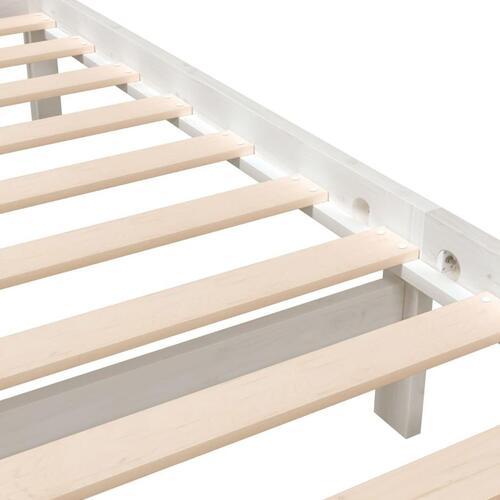Sengeramme 140x190 cm massivt træ hvid