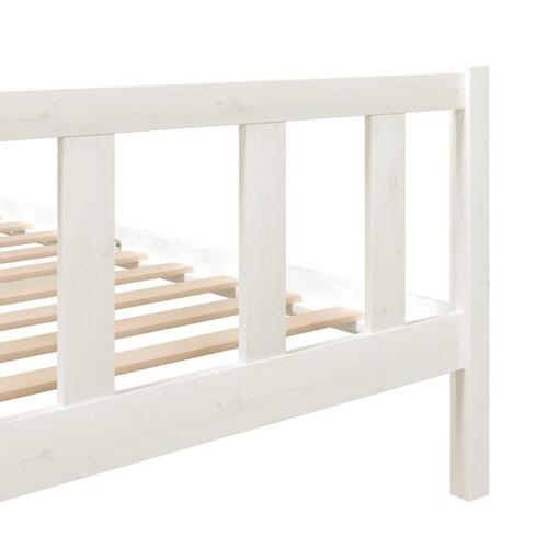 Sengeramme 140x190 cm massivt træ hvid
