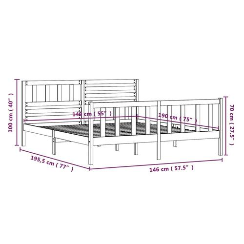 Sengeramme 140x190 cm massivt træ hvid