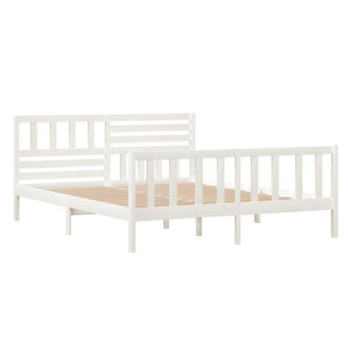 Sengeramme 120x200 cm massivt træ hvid