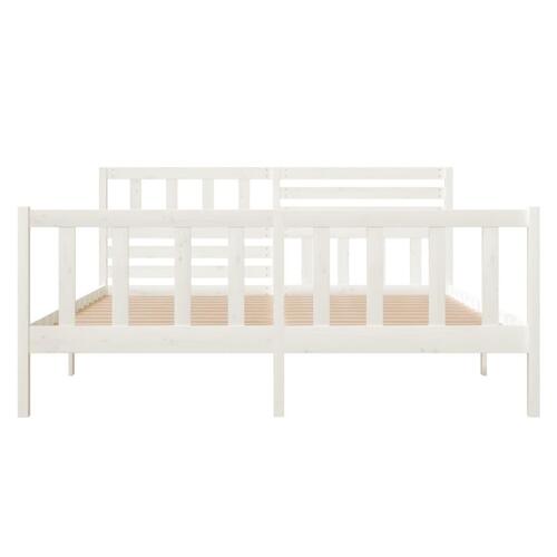 Sengeramme 120x200 cm massivt træ hvid