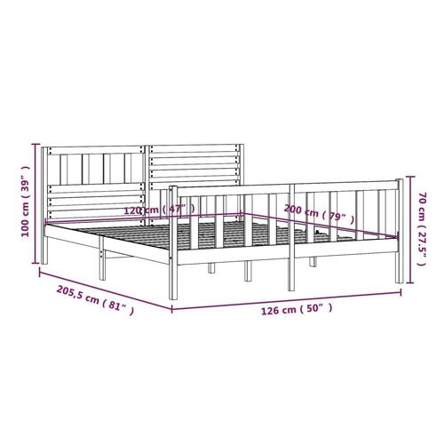Sengeramme 120x200 cm massivt træ hvid