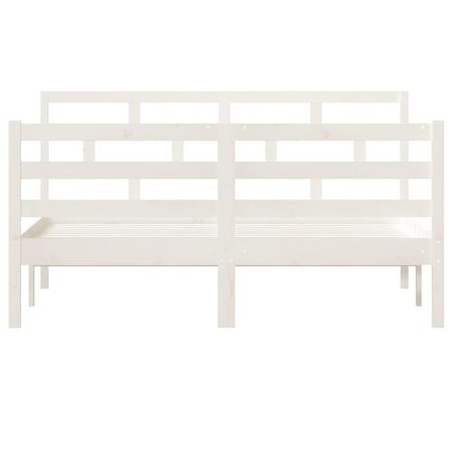 Sengeramme 140x190 cm massivt fyrretræ hvid