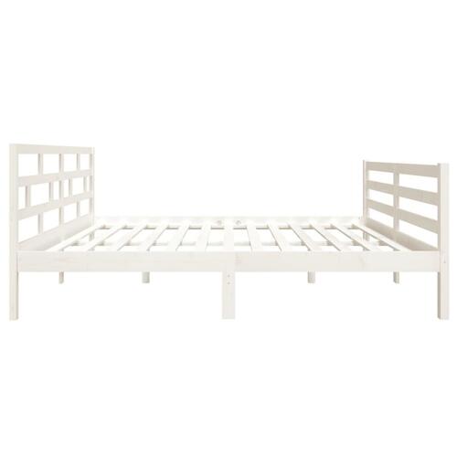 Sengeramme 140x190 cm massivt fyrretræ hvid