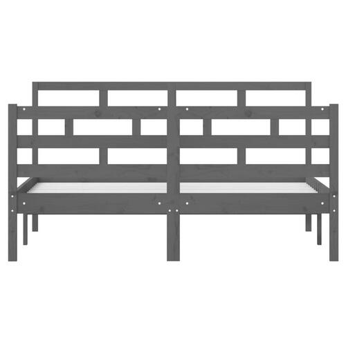 Sengeramme 140x190 cm massivt fyrretræ grå