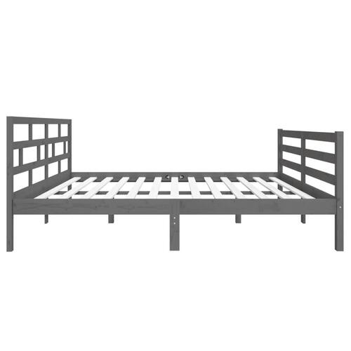 Sengeramme 140x190 cm massivt fyrretræ grå